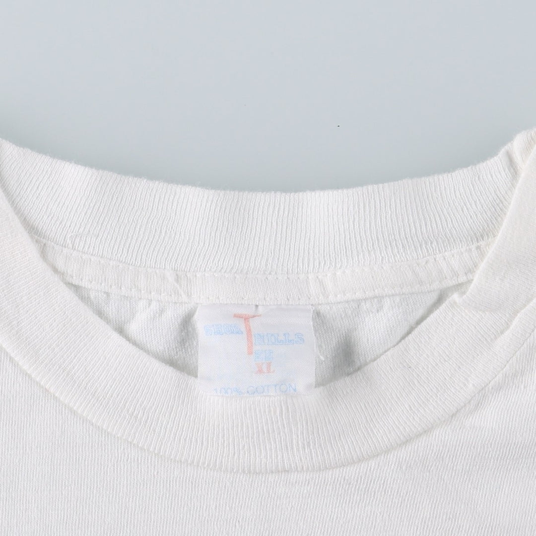 80'S SHORT HILLS TEE American flag print t-shirt, men's size XL equivalent, vintage. cotton white type Vintage Second Hand