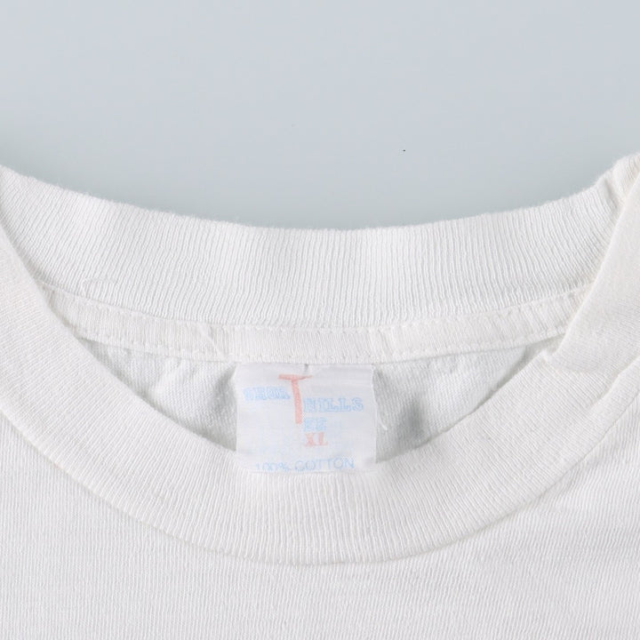 80'S SHORT HILLS TEE American flag print t-shirt, men's size XL equivalent, vintage. cotton white type Vintage Second Hand