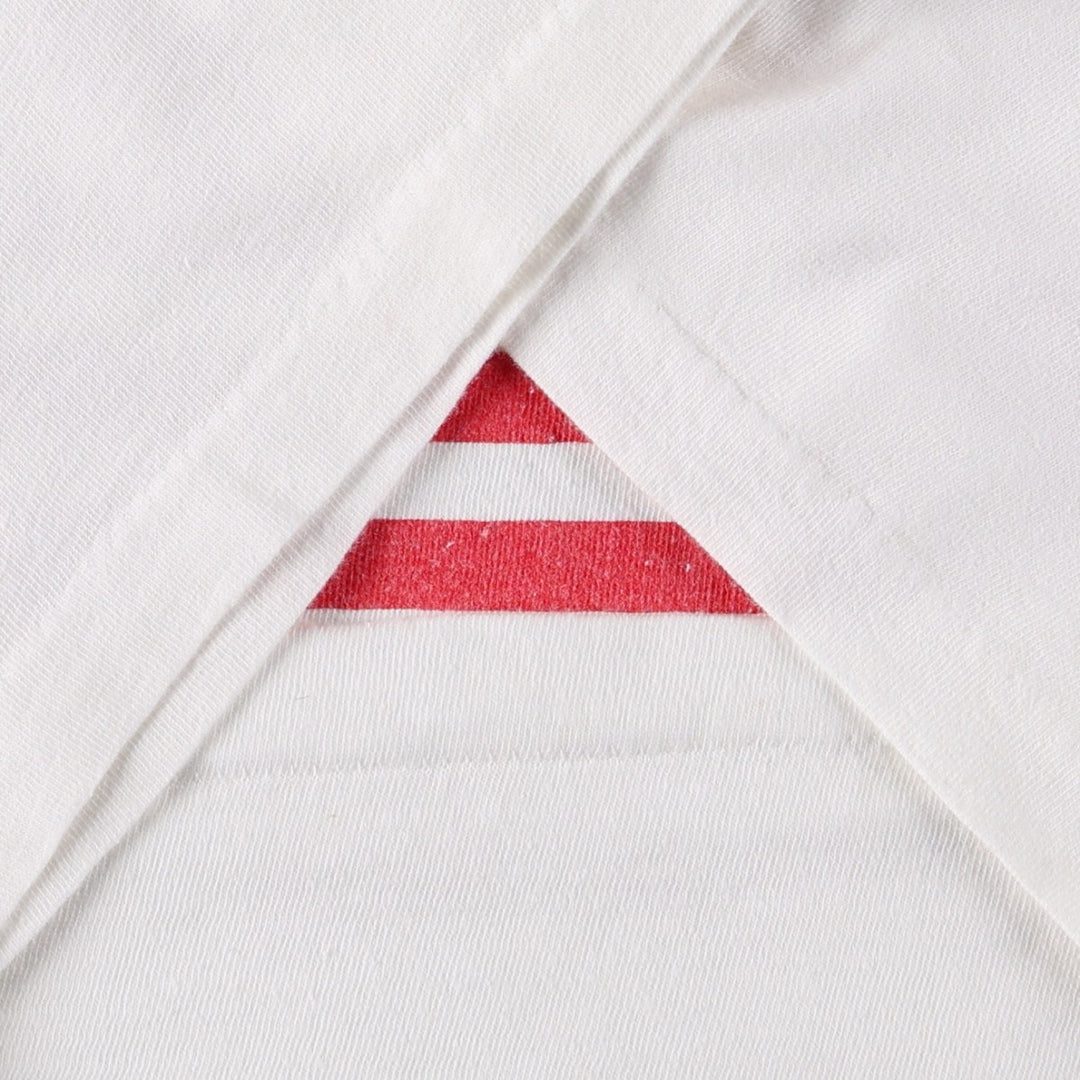 80'S SHORT HILLS TEE American flag print t-shirt, men's size XL equivalent, vintage. cotton white type Vintage Second Hand