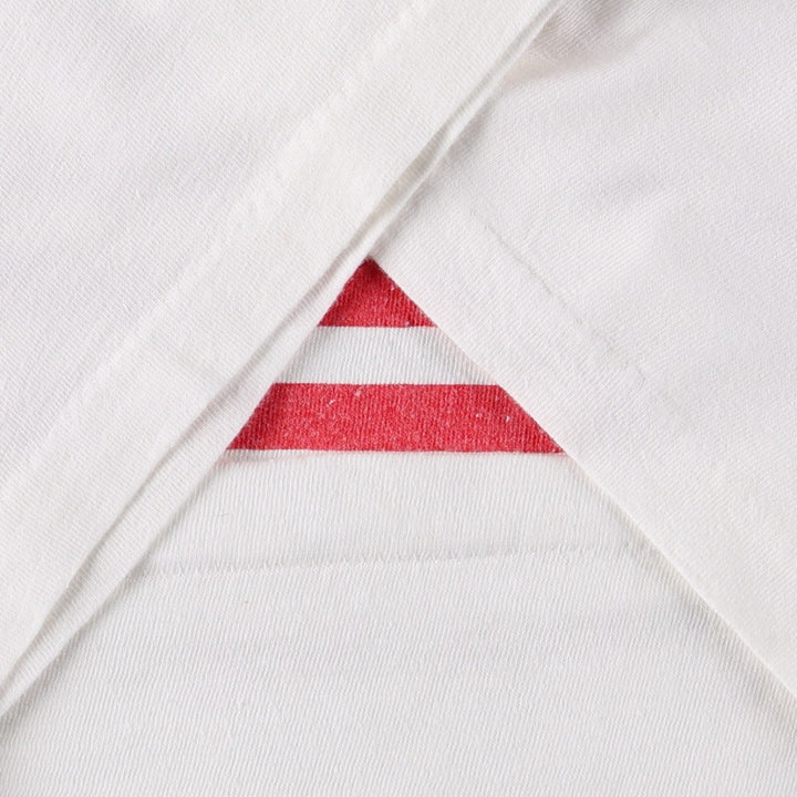 80'S SHORT HILLS TEE American flag print t-shirt, men's size XL equivalent, vintage. cotton white type Vintage Second Hand