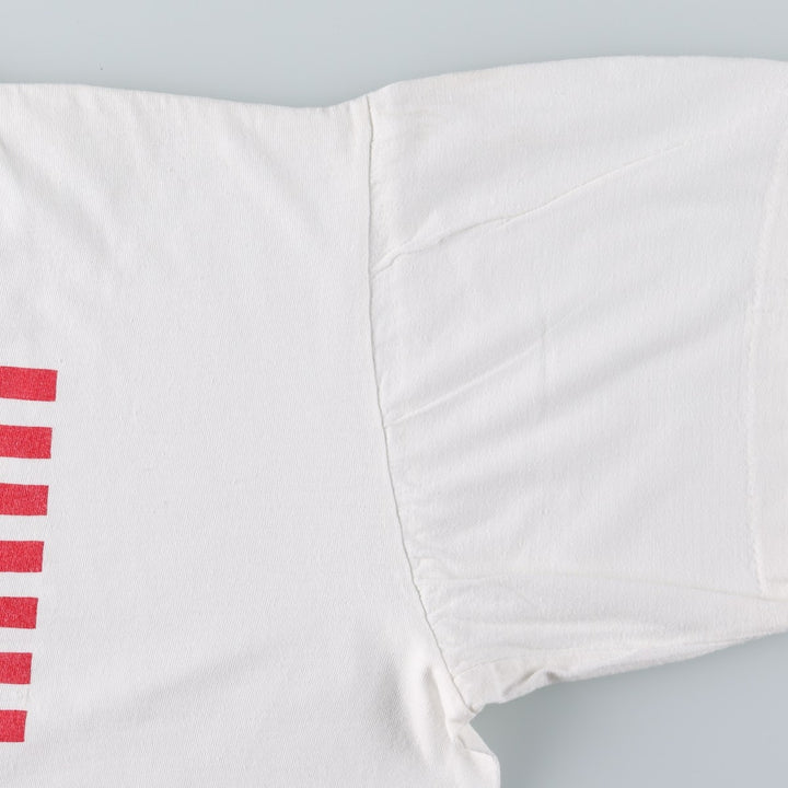 80'S SHORT HILLS TEE American flag print t-shirt, men's size XL equivalent, vintage. cotton white type Vintage Second Hand