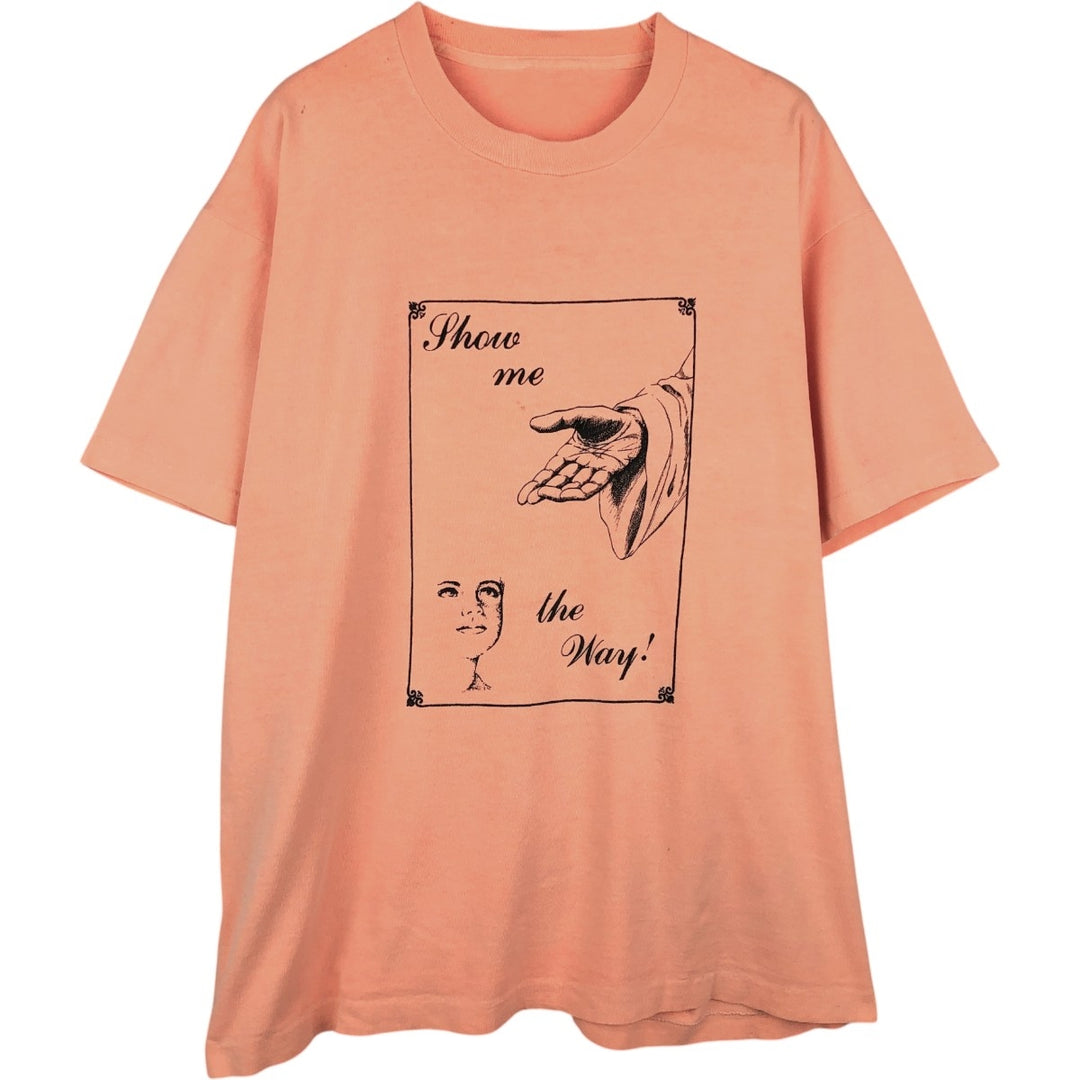 90'S Vintage Printed T-Shirt, Men's XL unclear orange type Vintage Second Hand