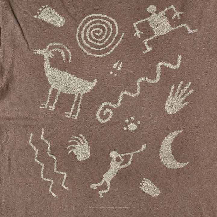 90'S SOFT GOODS Petroglyph Print T-Shirt, Men's Size L (Equivalent), Vintage cotton brown type Vintage Second Hand