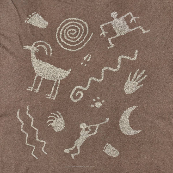 90'S SOFT GOODS Petroglyph Print T-Shirt, Men's Size L (Equivalent), Vintage cotton brown type Vintage Second Hand