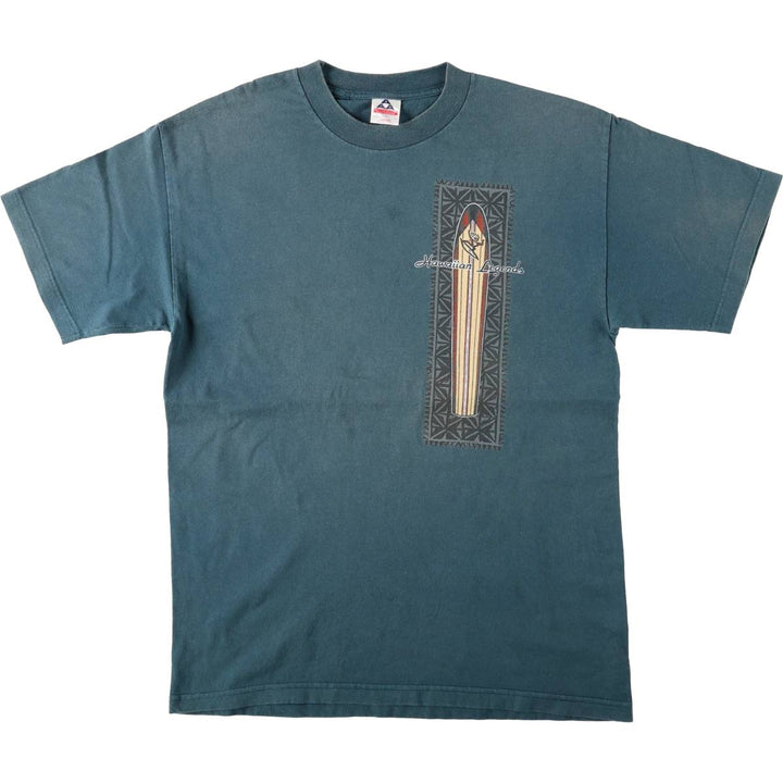 2000'S ALSTYLE Hawaiian Legends Print T-Shirt, Men's Size L (approx.) cotton Green type dark green Vintage Second Hand