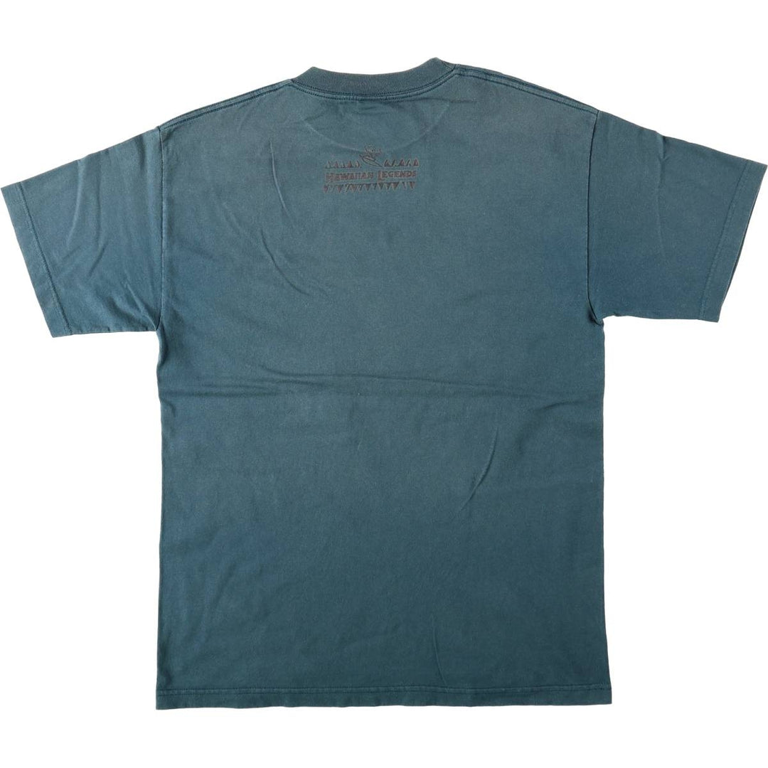 2000'S ALSTYLE Hawaiian Legends Print T-Shirt, Men's Size L (approx.) cotton Green type dark green Vintage Second Hand