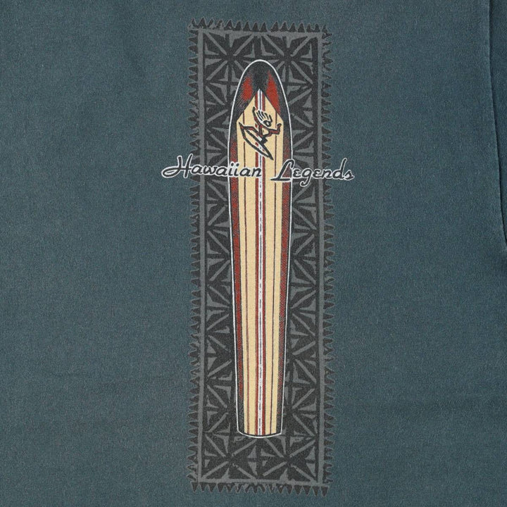 2000'S ALSTYLE Hawaiian Legends Print T-Shirt, Men's Size L (approx.) cotton Green type dark green Vintage Second Hand