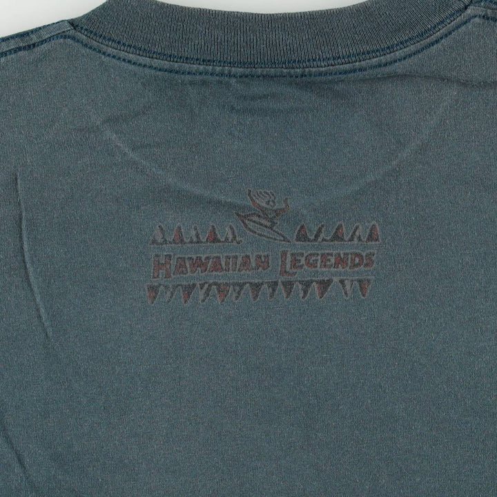 2000'S ALSTYLE Hawaiian Legends Print T-Shirt, Men's Size L (approx.) cotton Green type dark green Vintage Second Hand