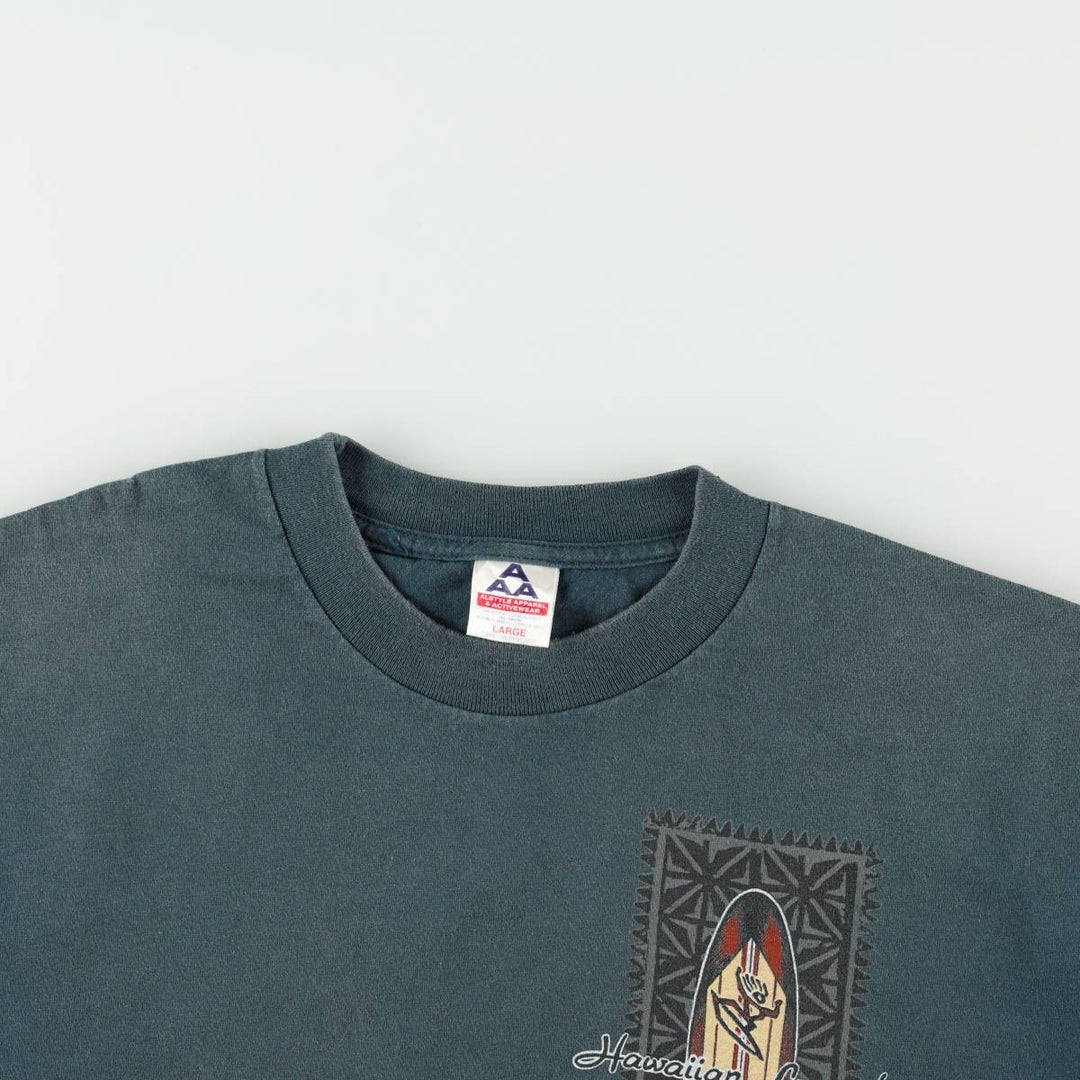 2000'S ALSTYLE Hawaiian Legends Print T-Shirt, Men's Size L (approx.) cotton Green type dark green Vintage Second Hand