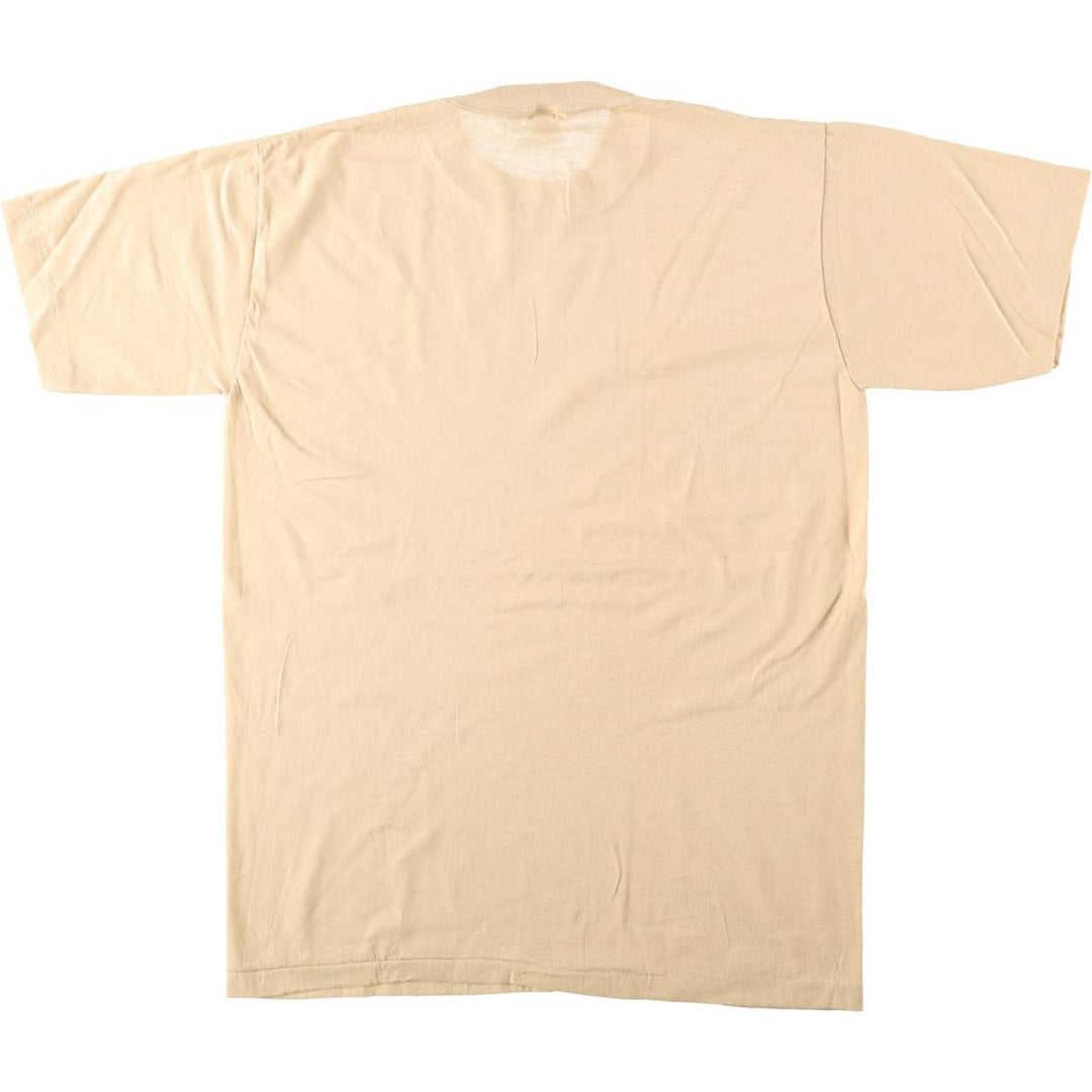 70'S sportswear souvenir T-shirt, made in USA, men's size XL equivalent, vintage. polyester Beige type Vintage Second Hand