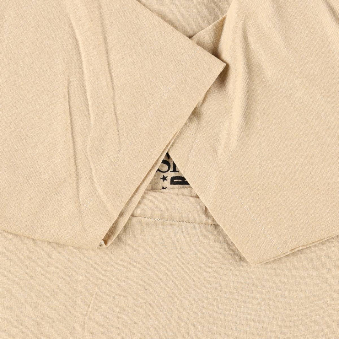 70'S sportswear souvenir T-shirt, made in USA, men's size XL equivalent, vintage. polyester Beige type Vintage Second Hand