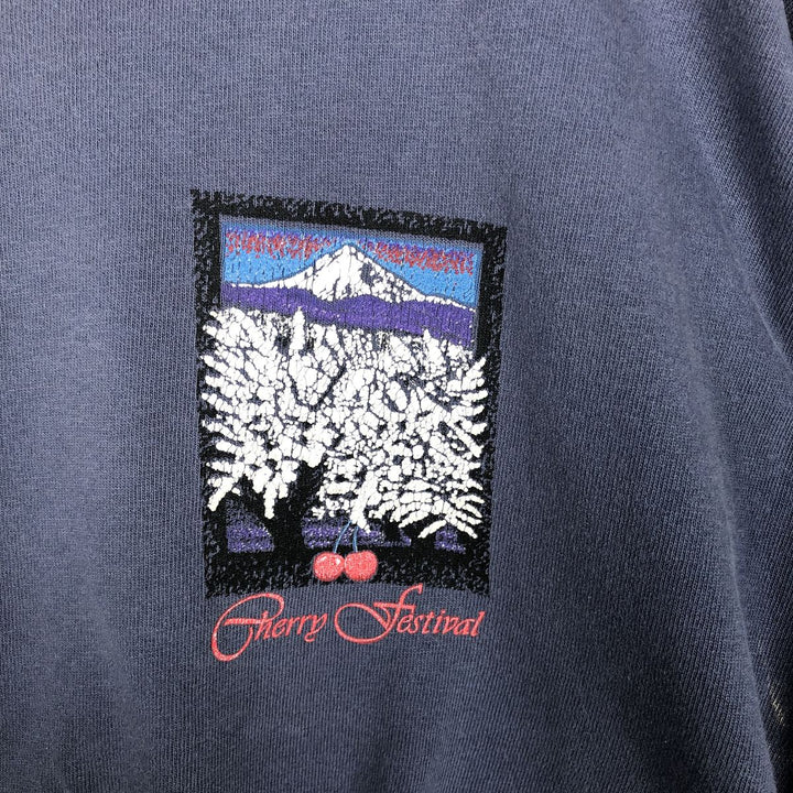 90'S Fruit of the Loom print T-shirt, Made in USA, Men's XL cotton Blue type light blue Vintage Second Hand