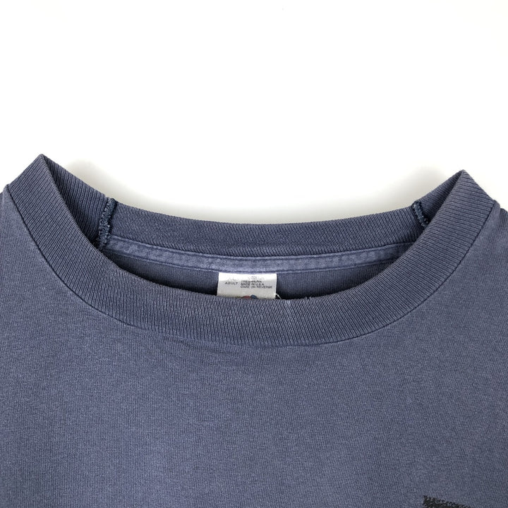 90'S Fruit of the Loom print T-shirt, Made in USA, Men's XL cotton Blue type light blue Vintage Second Hand