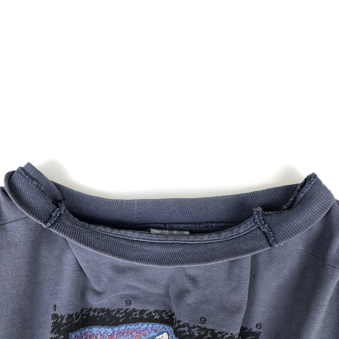 90'S Fruit of the Loom print T-shirt, Made in USA, Men's XL cotton Blue type light blue Vintage Second Hand