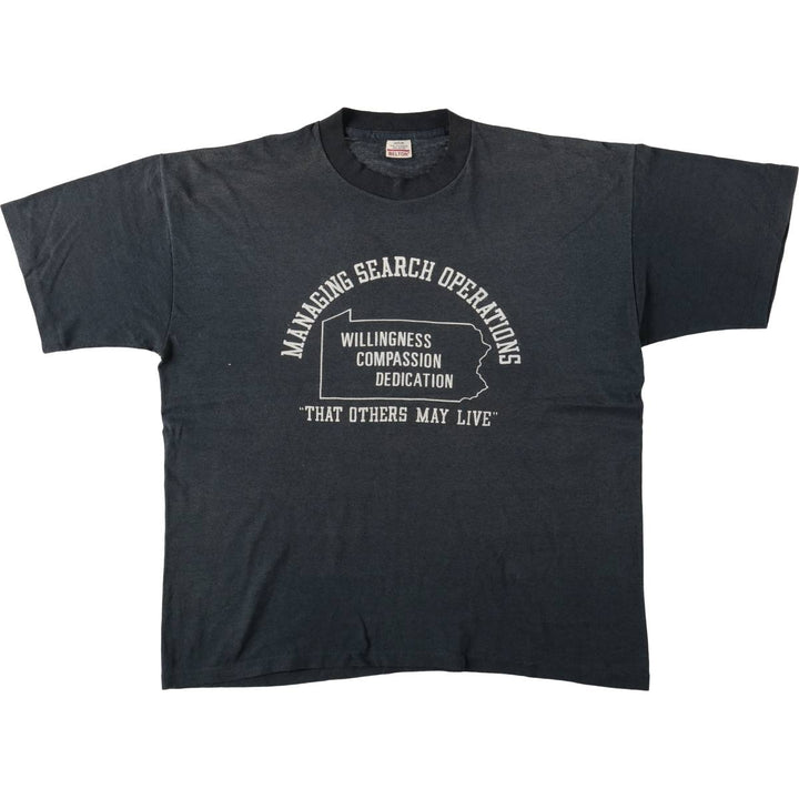 80s-90'S Belton Print T-Shirt, Made in USA, Men's XL equivalent, Vintage polyester black type Vintage Second Hand