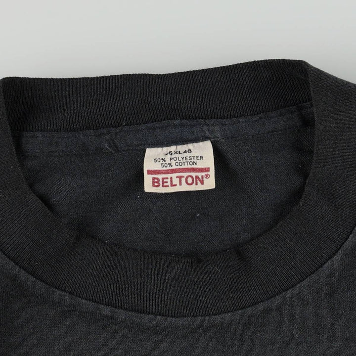 80s-90'S Belton Print T-Shirt, Made in USA, Men's XL equivalent, Vintage polyester black type Vintage Second Hand