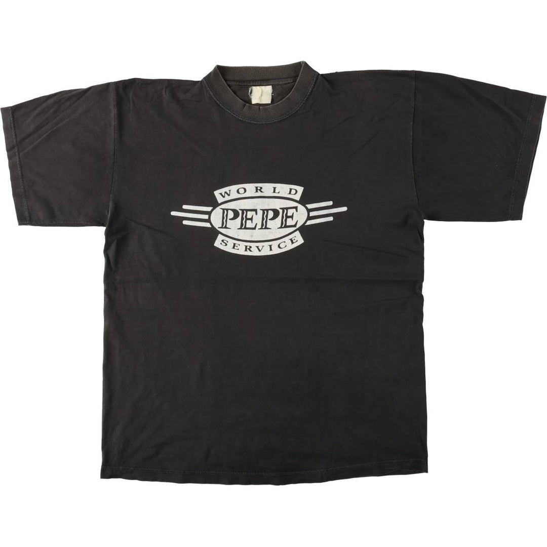 WORLD PEPE SERVICE Printed T-Shirt, Men's Size L (approx.), Vintage unclear black type Vintage Second Hand