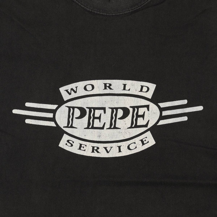 WORLD PEPE SERVICE Printed T-Shirt, Men's Size L (approx.), Vintage unclear black type Vintage Second Hand