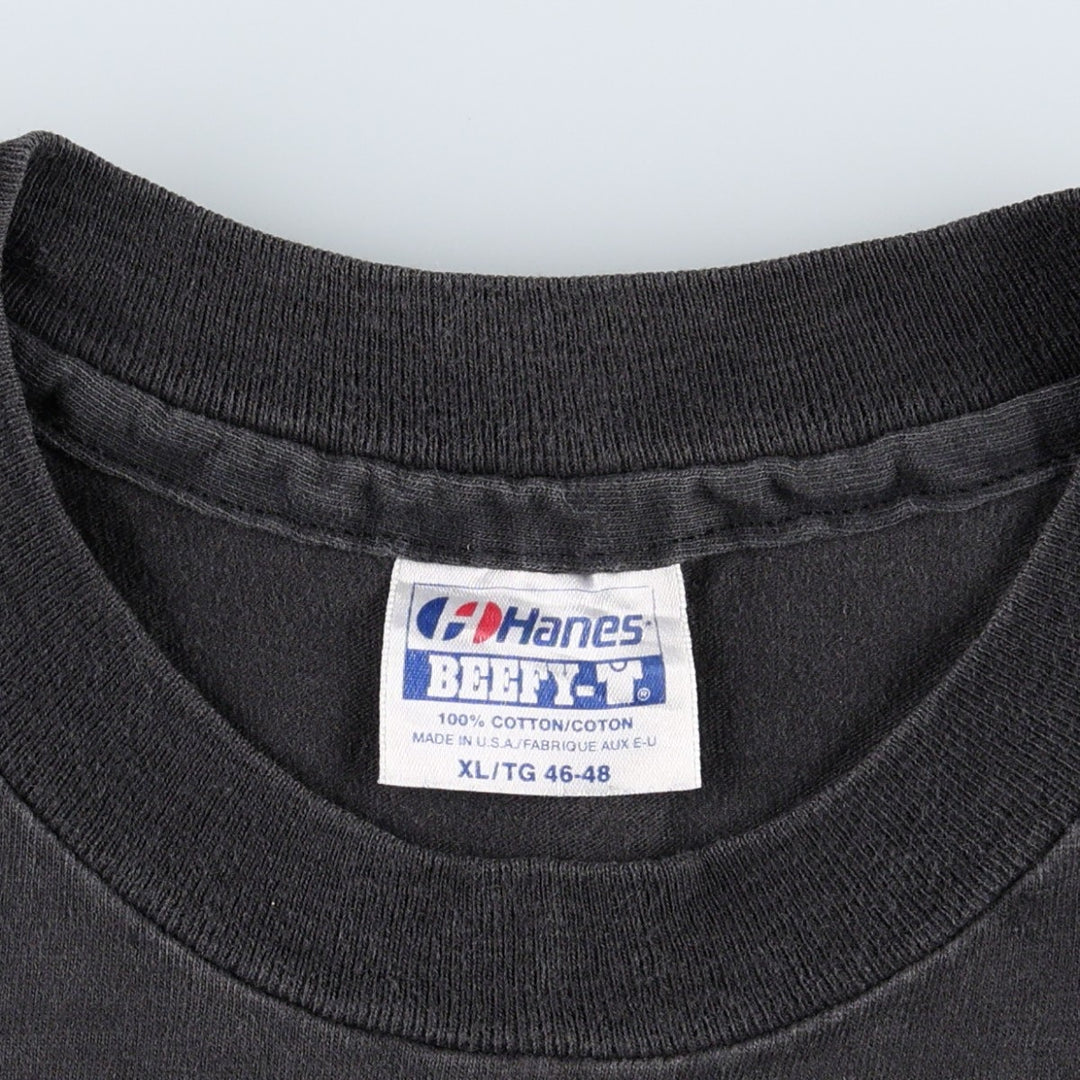 80'S Hanes BEEFY-T Blue Tag Military Print T-Shirt, Made in USA, Men's XL (approx.) Vintage cotton black type Vintage Second Hand