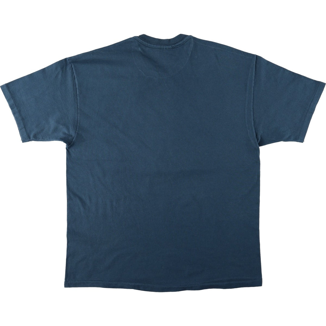 90'S Hanes BEEFY-T Printed T-shirt Made in USA Men's XL Vintage cotton navy blue type Vintage Second Hand