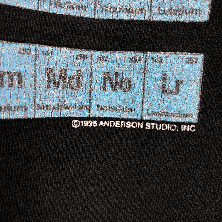 90'S Fruit of the Loom Periodic Table Print T-Shirt, Men's XL (approx.), Vintage cotton black type Vintage Second Hand