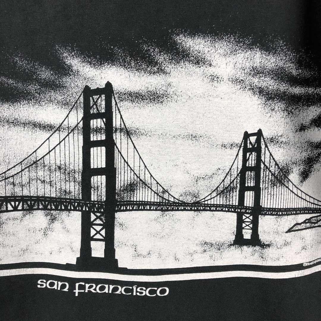 1980'S ONEITA San Francisco Souvenir T-Shirt, Made in USA, Men's Size L (approx.), Vintage cotton black type Vintage Second Hand