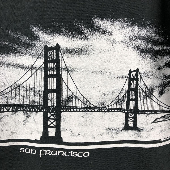 1980'S ONEITA San Francisco Souvenir T-Shirt, Made in USA, Men's Size L (approx.), Vintage cotton black type Vintage Second Hand