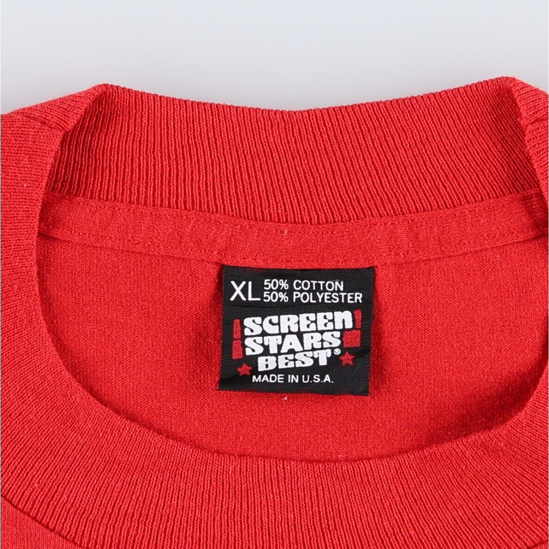 90'S SCREEN STARS Message Print T-Shirt Made in USA Men's XL Vintage cotton red type Vintage Second Hand