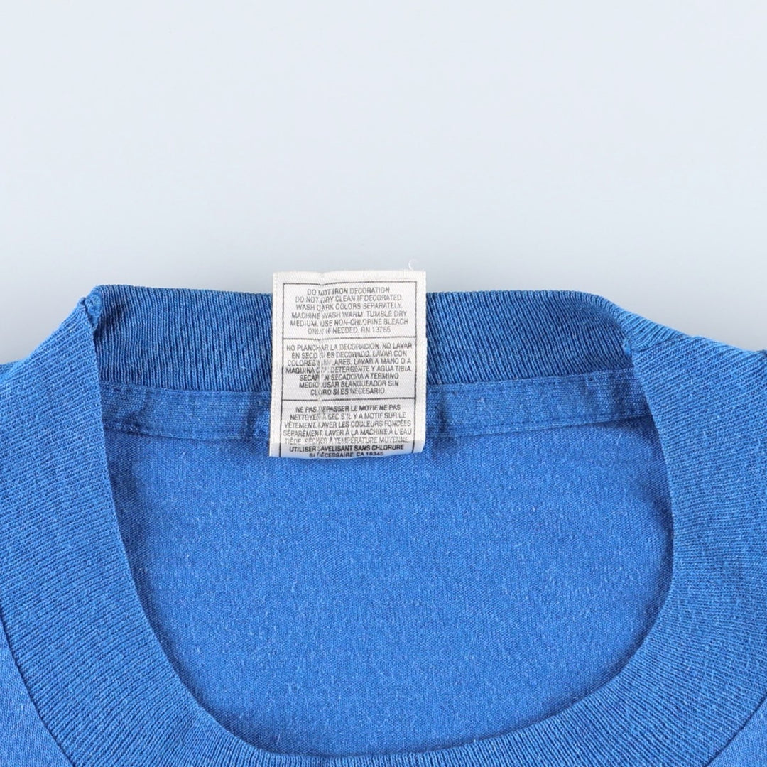 2000'S Fruit of the Loom parody print T-shirt, men's size L (approx.) cotton blue type Vintage Second Hand