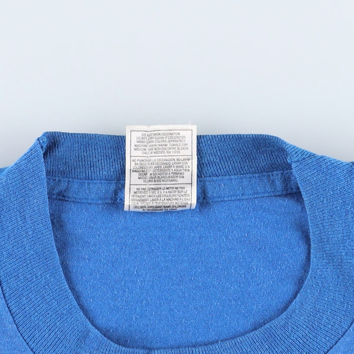 2000'S Fruit of the Loom parody print T-shirt, men's size L (approx.) cotton blue type Vintage Second Hand