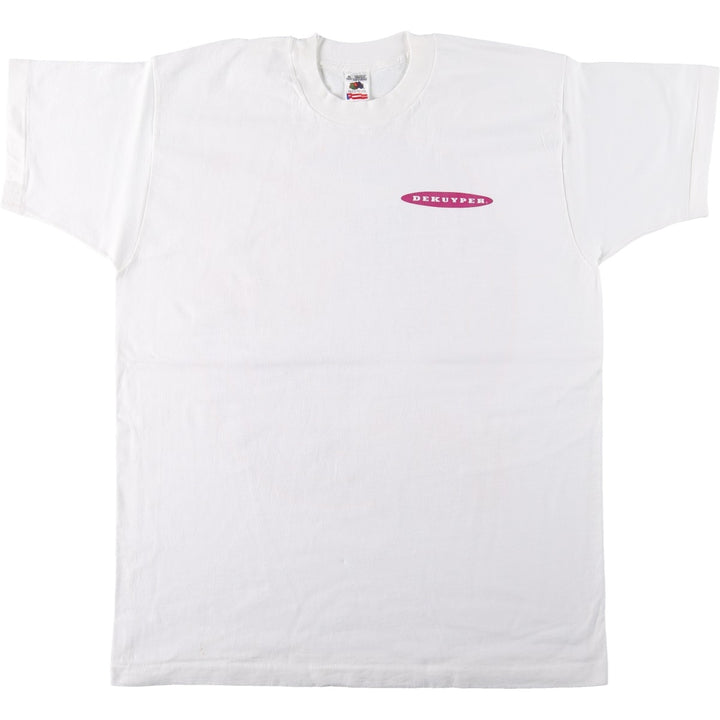 90'S Fruit of the Loom DEKUYPER advertising T-shirt, men's size XL (approx.) cotton white type Vintage Second Hand