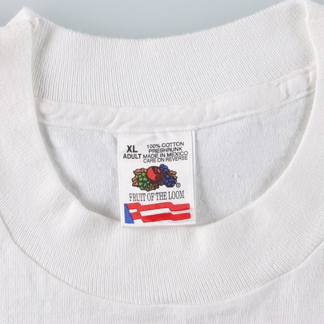90'S Fruit of the Loom DEKUYPER advertising T-shirt, men's size XL (approx.) cotton white type Vintage Second Hand