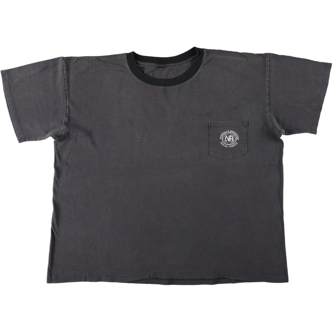 90'S NA Narcotics Anonymous Eagle Pattern Print T-Shirt Men's XL (approx.) Vintage unclear black type Vintage Second Hand