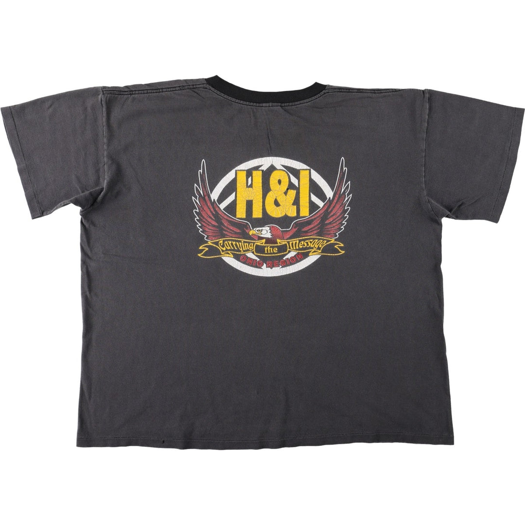 90'S NA Narcotics Anonymous Eagle Pattern Print T-Shirt Men's XL (approx.) Vintage unclear black type Vintage Second Hand