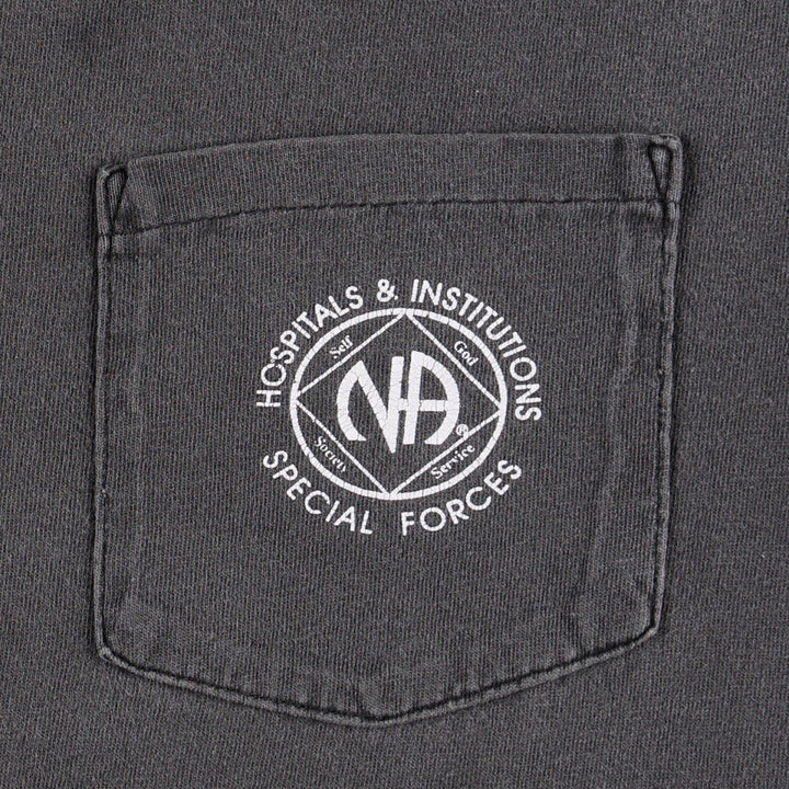 90'S NA Narcotics Anonymous Eagle Pattern Print T-Shirt Men's XL (approx.) Vintage unclear black type Vintage Second Hand