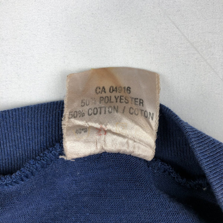 80'S Dinar T-Shirts WORLD GYM Advertising T-Shirt, Made in Canada, Men's XL equivalent, Vintage polyester navy blue type Vintage Second Hand
