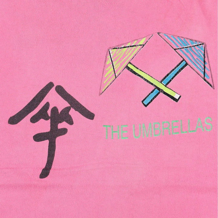 80'S Hanes BEEFY-T Kanji Print T-Shirt, Made in USA, Men's Size L (Equivalent), Vintage cotton pink type Vintage Second Hand