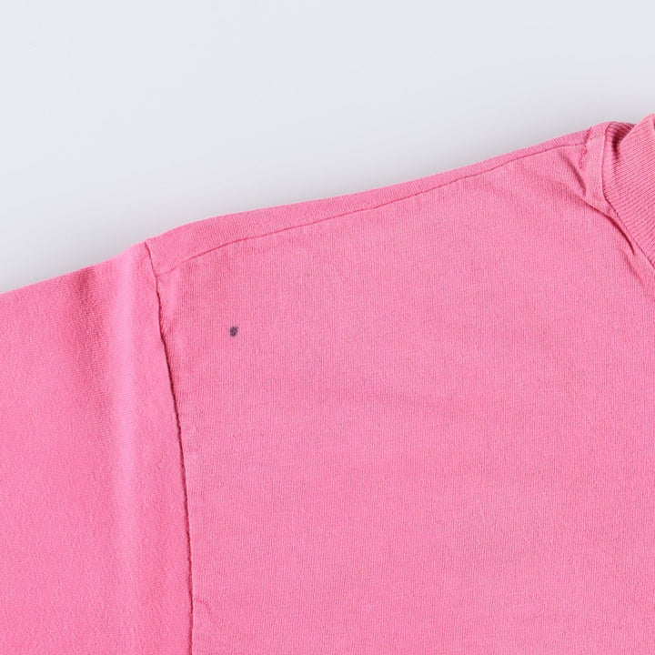 80'S Hanes BEEFY-T Kanji Print T-Shirt, Made in USA, Men's Size L (Equivalent), Vintage cotton pink type Vintage Second Hand