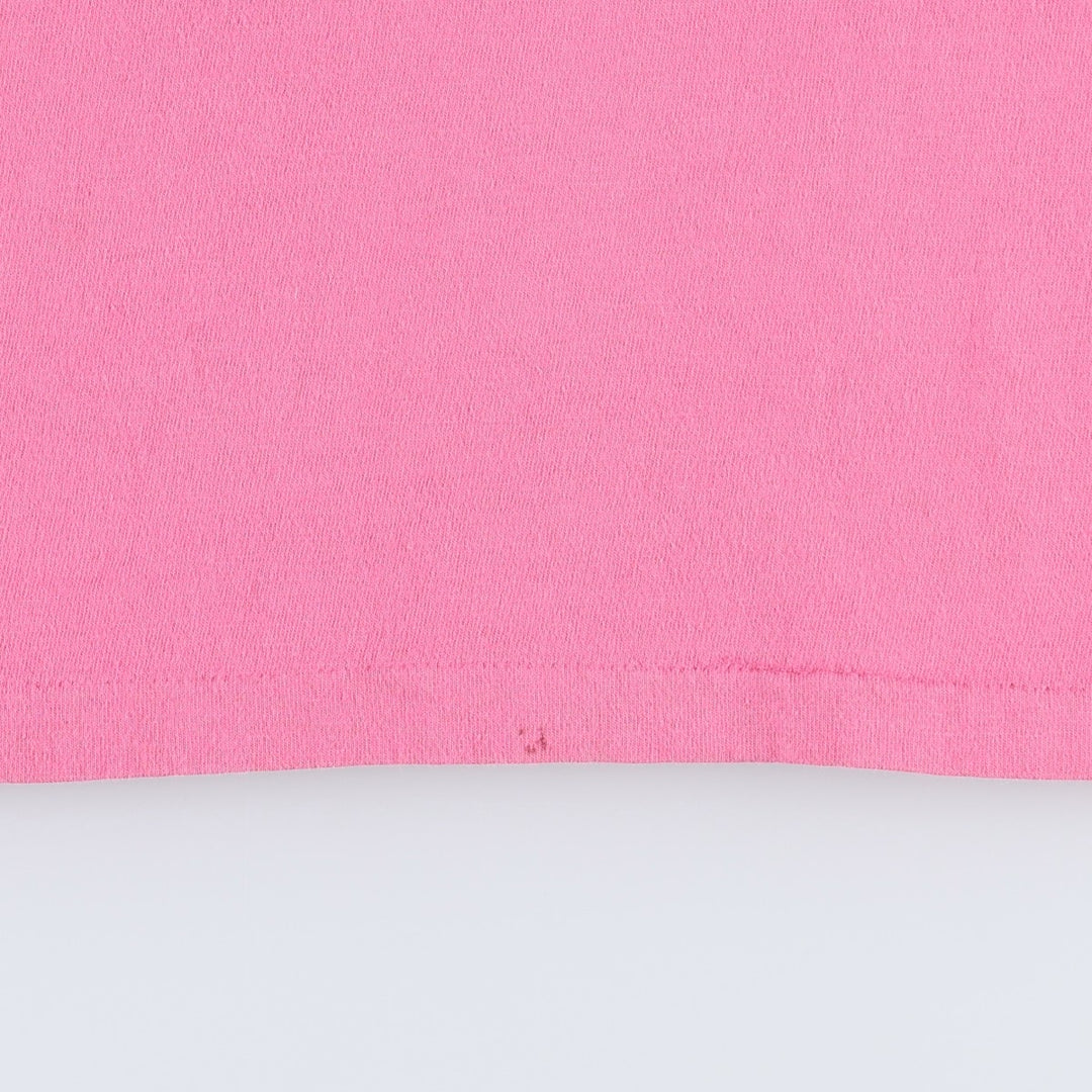 80'S Hanes BEEFY-T Kanji Print T-Shirt, Made in USA, Men's Size L (Equivalent), Vintage cotton pink type Vintage Second Hand