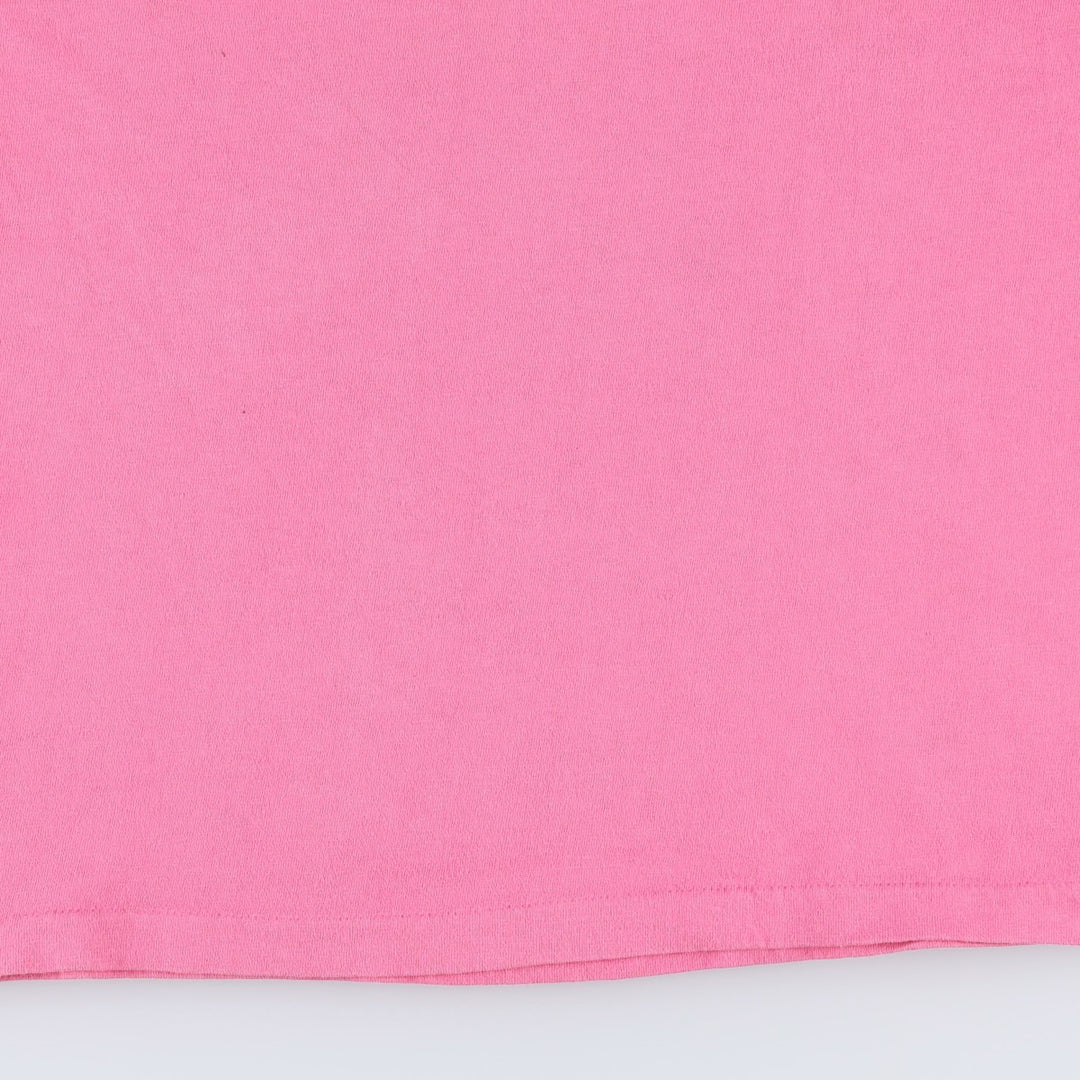 80'S Hanes BEEFY-T Kanji Print T-Shirt, Made in USA, Men's Size L (Equivalent), Vintage cotton pink type Vintage Second Hand