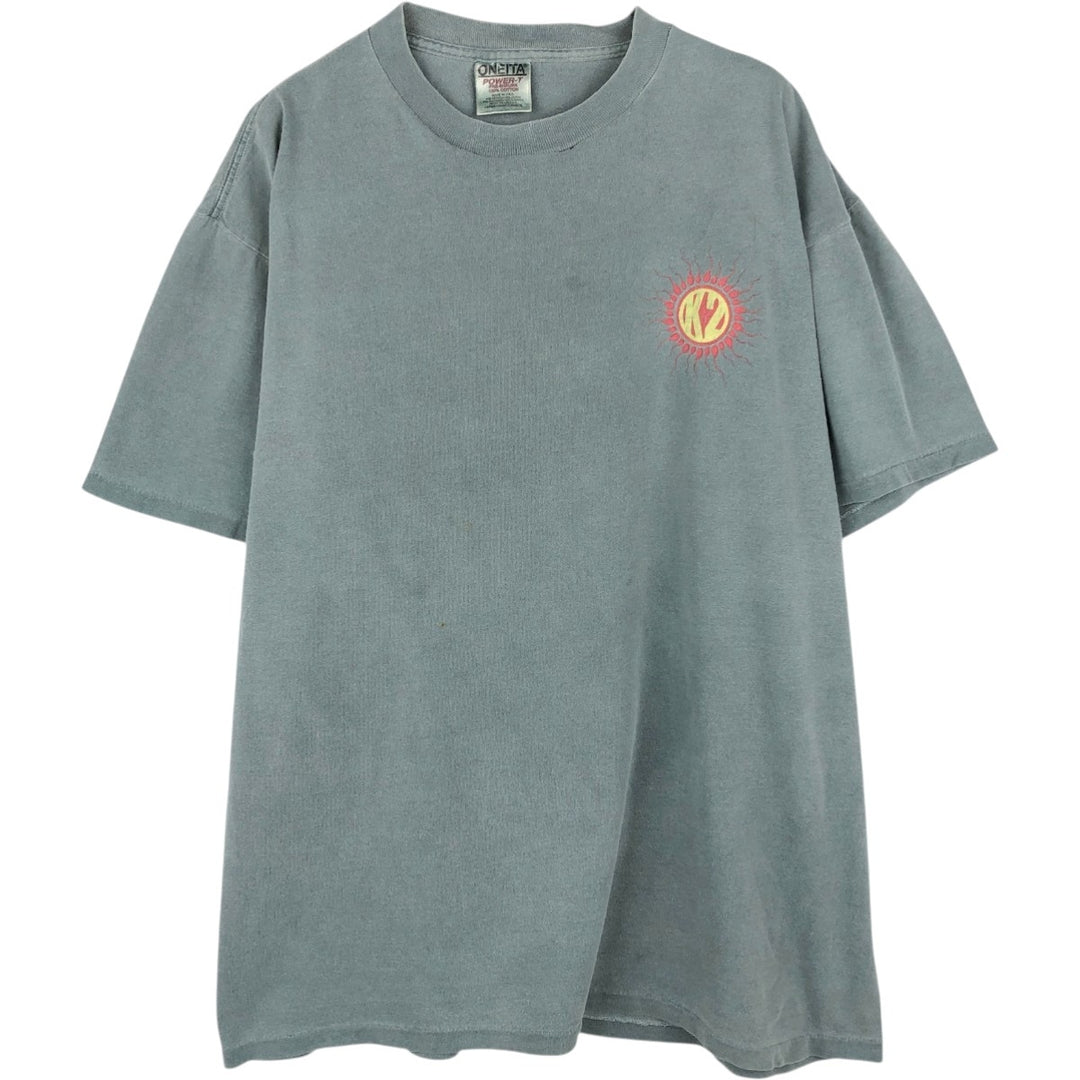 90'S ONEITA K2 Logo Print T-Shirt, Made in USA, Men's Size L (Equivalent), Vintage cotton gray type Vintage Second Hand