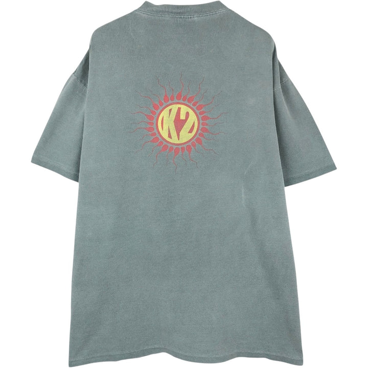 90'S ONEITA K2 Logo Print T-Shirt, Made in USA, Men's Size L (Equivalent), Vintage cotton gray type Vintage Second Hand