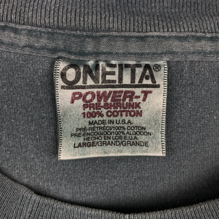 90'S ONEITA K2 Logo Print T-Shirt, Made in USA, Men's Size L (Equivalent), Vintage cotton gray type Vintage Second Hand