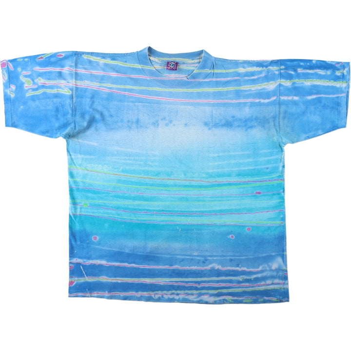 90'S PRO SPIRIT Tie-Dye Pattern Print T-Shirt, Men's XL (approx.), Vintage unclear Blue type light blue Vintage Second Hand