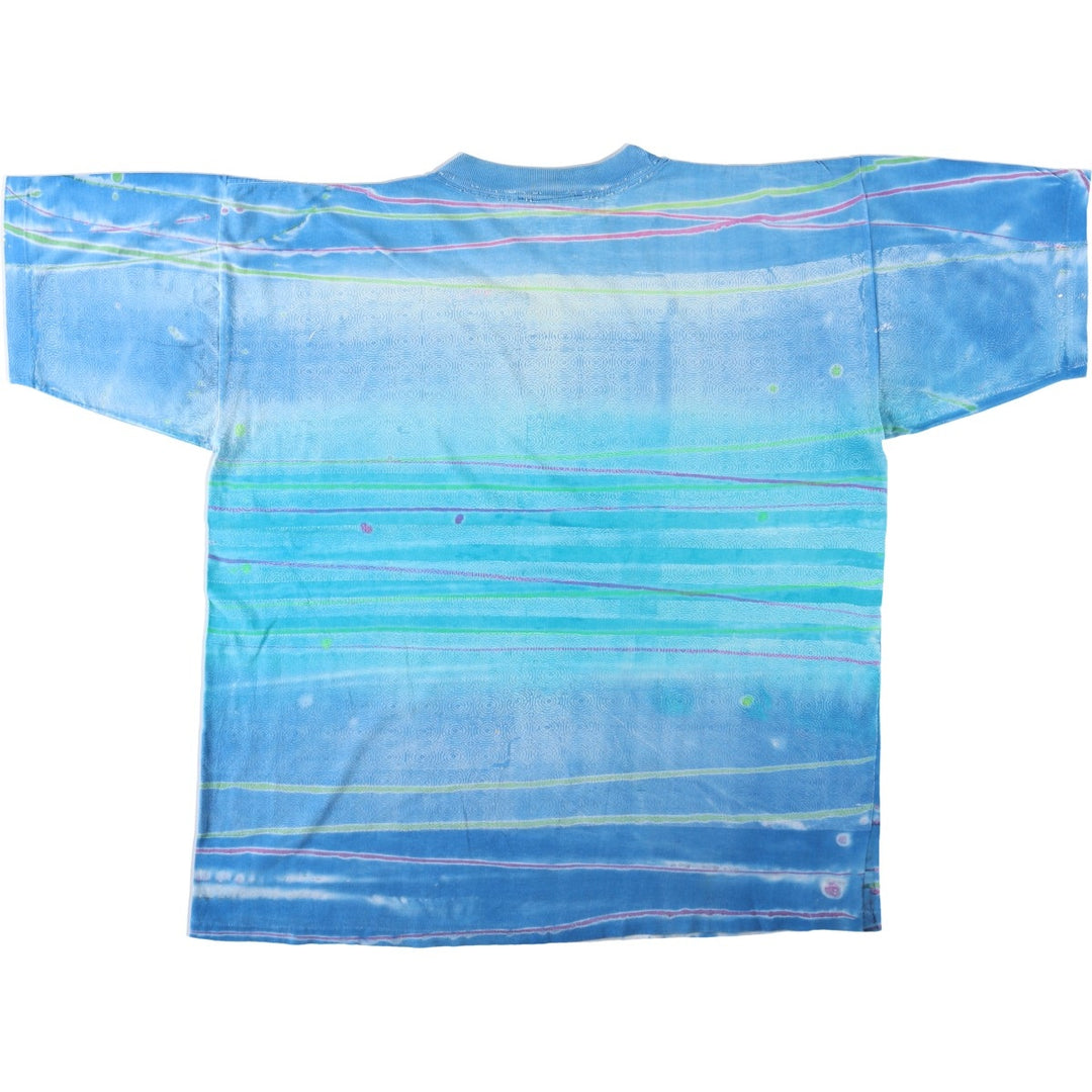 90'S PRO SPIRIT Tie-Dye Pattern Print T-Shirt, Men's XL (approx.), Vintage unclear Blue type light blue Vintage Second Hand