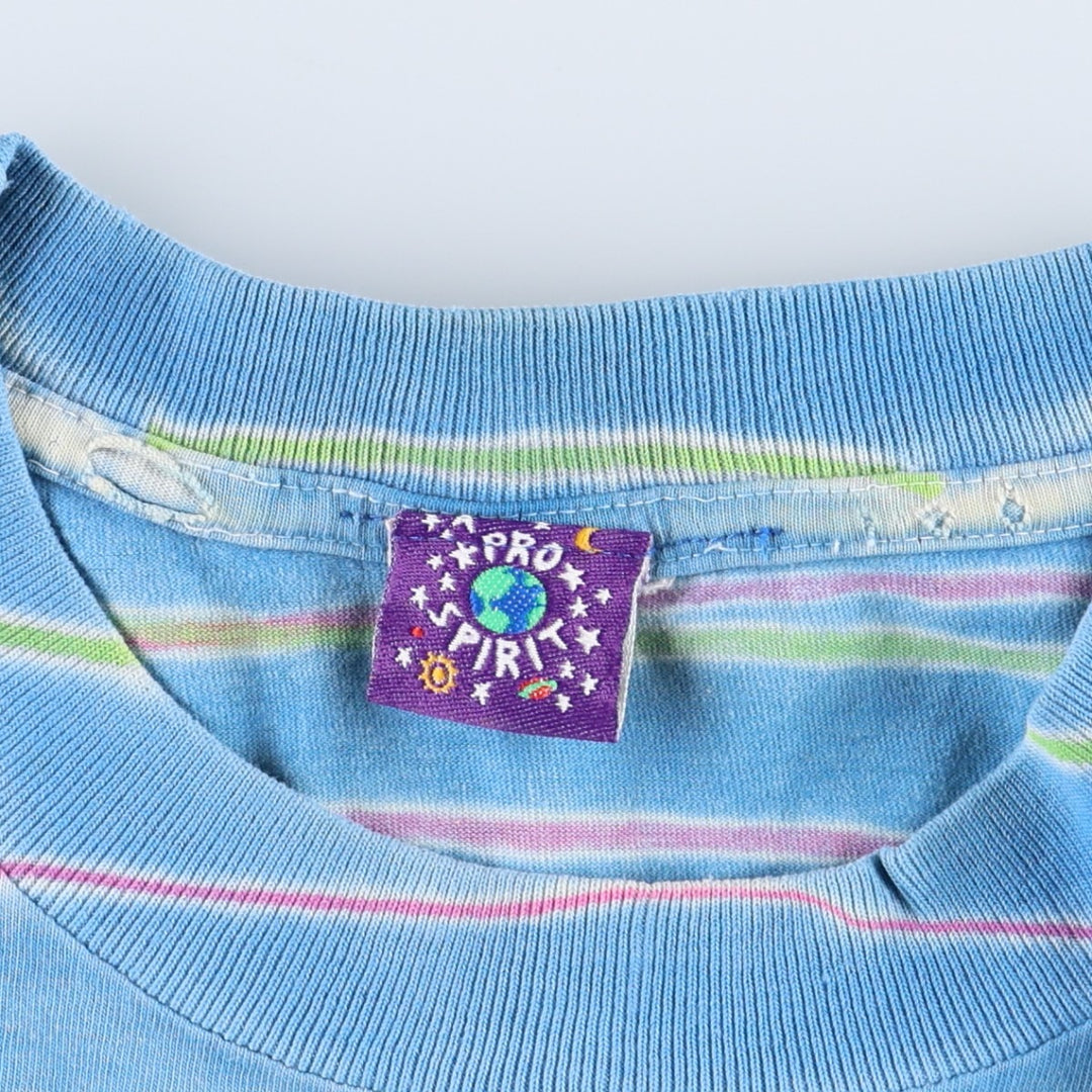 90'S PRO SPIRIT Tie-Dye Pattern Print T-Shirt, Men's XL (approx.), Vintage unclear Blue type light blue Vintage Second Hand