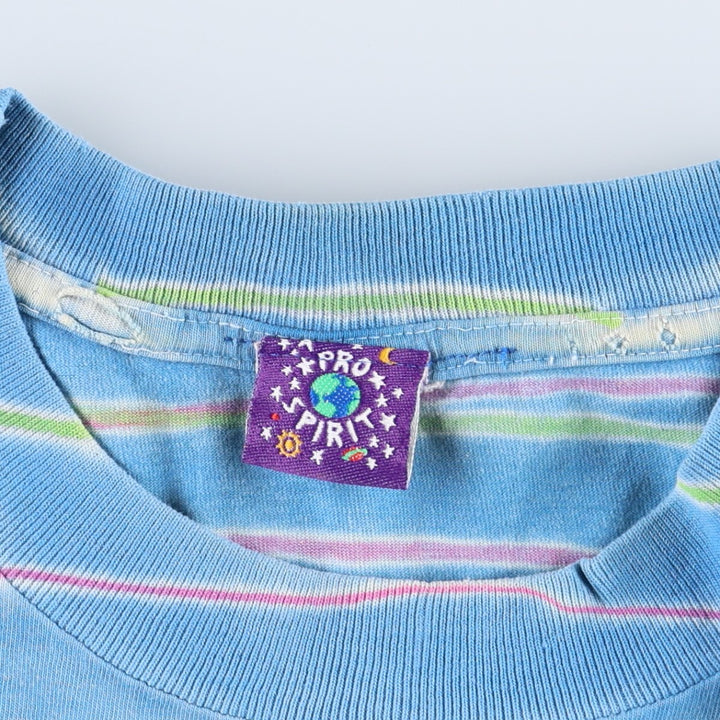 90'S PRO SPIRIT Tie-Dye Pattern Print T-Shirt, Men's XL (approx.), Vintage unclear Blue type light blue Vintage Second Hand