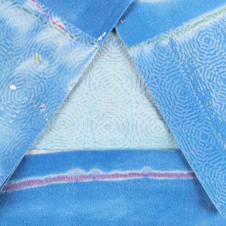 90'S PRO SPIRIT Tie-Dye Pattern Print T-Shirt, Men's XL (approx.), Vintage unclear Blue type light blue Vintage Second Hand