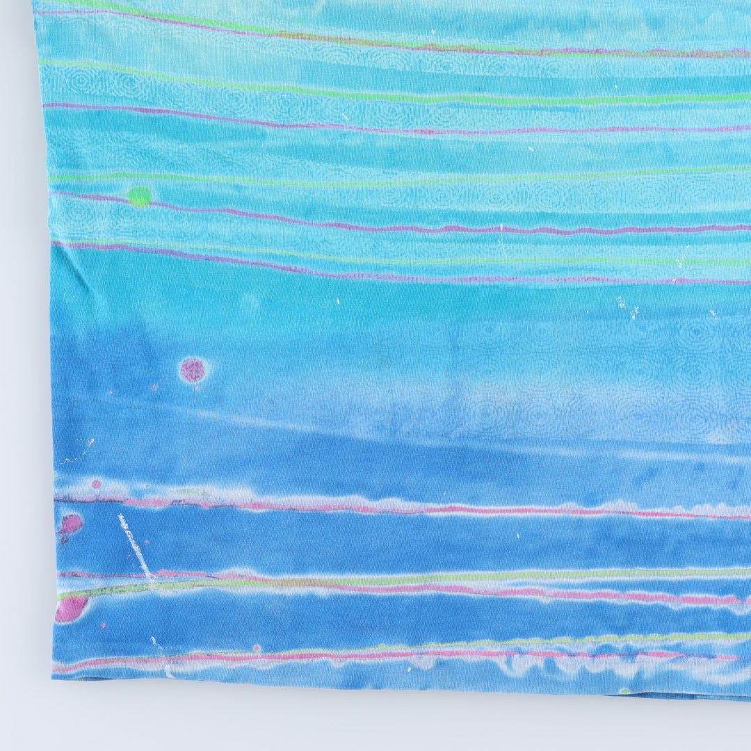 90'S PRO SPIRIT Tie-Dye Pattern Print T-Shirt, Men's XL (approx.), Vintage unclear Blue type light blue Vintage Second Hand