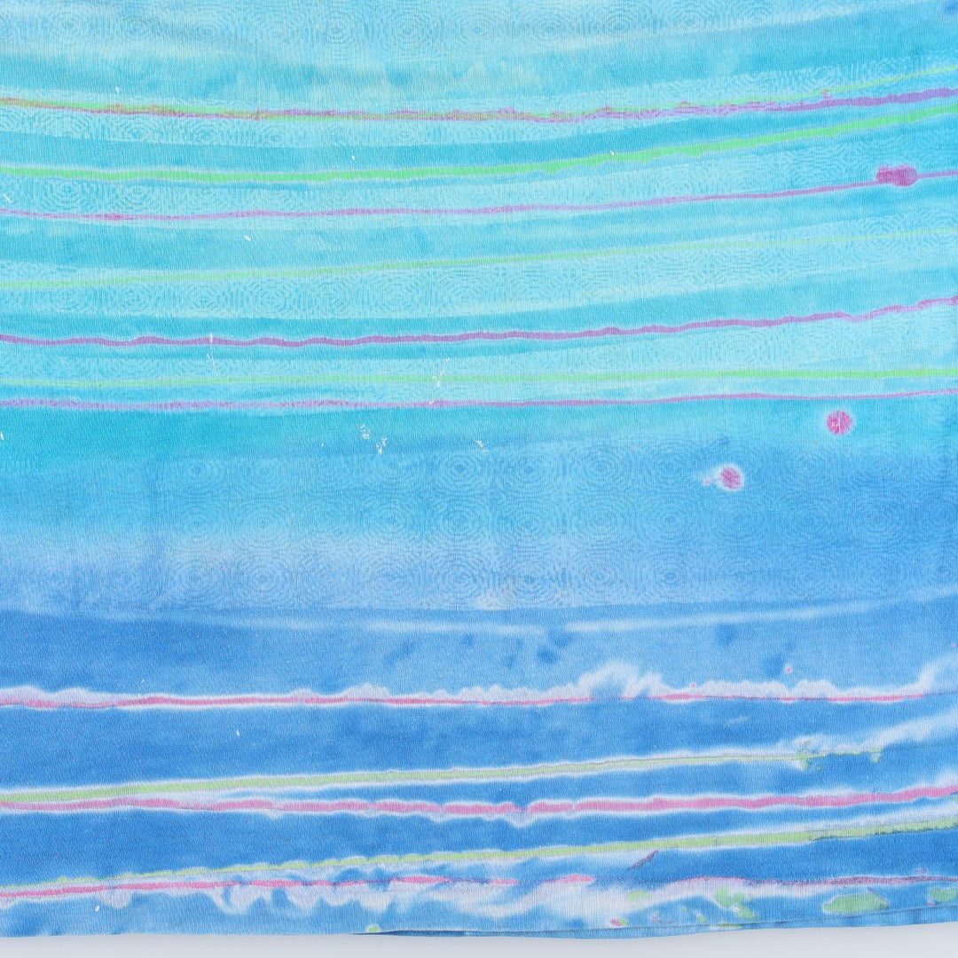 90'S PRO SPIRIT Tie-Dye Pattern Print T-Shirt, Men's XL (approx.), Vintage unclear Blue type light blue Vintage Second Hand